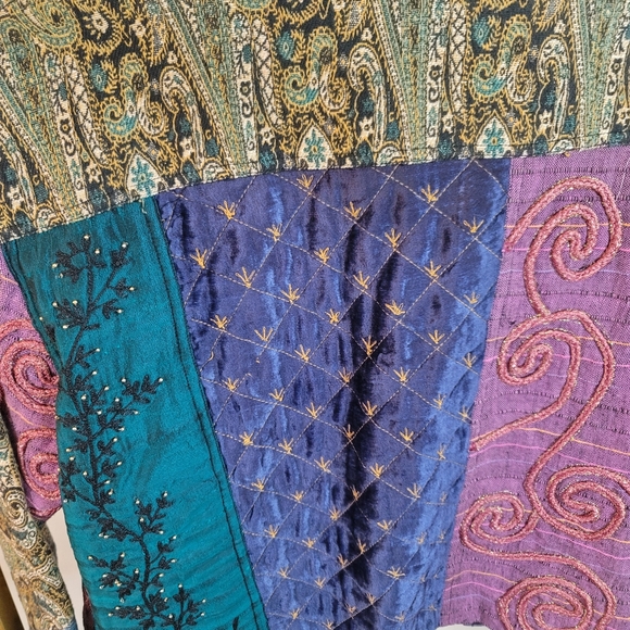 Vintage Sandy Starkman Boho Chic Jacket Abstract Patchwork Design Mixed Fabrics - Picture 7 of 12